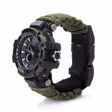 Outdoor Survival Paracord Watch Multifunctional Waterproof Military Tactical Paracord Watch Bracelet Camping Hiking Emergency