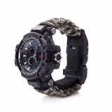 Outdoor Survival Paracord Watch Multifunctional Waterproof Military Tactical Paracord Watch Bracelet Camping Hiking Emergency