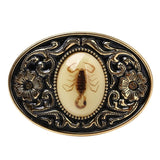 Scorpion Design Gold Tone Black Belt Buckle For Men Jeans Pants Accessories Luxurious Cowboy Buckle