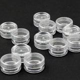 50Pcs Empty Plastic Makeup Round Storage Box Nail Art Bead Container Portable Cosmetic Cream Jar Pot Box Round Bottle Bead