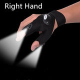 Fingerless Glove LED Flashlight Torch Outdoor Tool Fishing Camping Hiking Survival Rescue Multi Light Tool Left/Right Hand