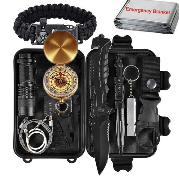 Outdoor Survival Kit Set,Camping Hiking Tactical Gear Emergency SOS First Aid Supplies Outdoor Travel Camping Survival Edc Kit