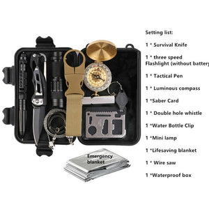 Outdoor Survival Kit Set,Camping Hiking Tactical Gear Emergency SOS First Aid Supplies Outdoor Travel Camping Survival Edc Kit