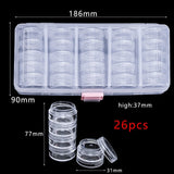 50Pcs Empty Plastic Makeup Round Storage Box Nail Art Bead Container Portable Cosmetic Cream Jar Pot Box Round Bottle Bead