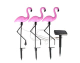 3Pcs Solar Flamingo Lawn Light Waterproof and Integrated Design LED Garden Path Landscape Lights Romantically Decoration Pink